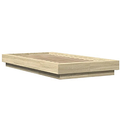 Avis vidaXL Cadre de lit sans matelas chêne sonoma 90x200 cm