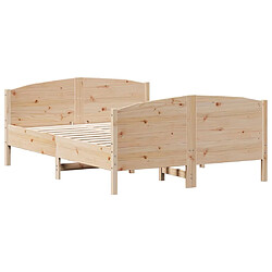 Avis vidaXL Cadre de lit sans matelas 135x190 cm bois de pin massif