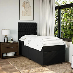 Acheter vidaXL Sommier à lattes de lit avec matelas Noir 100x200 cm Tissu