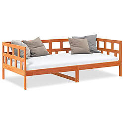 Acheter vidaXL Lit de jour sans matelas cire marron 90x200 cm bois pin massif