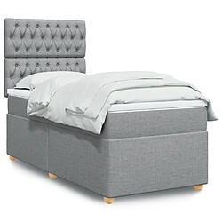 vidaXL Sommier à lattes de lit avec matelas gris clair 80x200 cm tissu