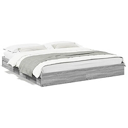 vidaXL Cadre de lit avec tiroirs sans matelas sonoma gris 180x200 cm