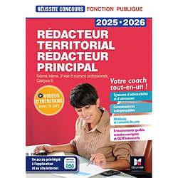 Rédacteur territorial, rédacteur principal : externe, interne, 3e voie et examens professionnels, catégorie B : 2025-2026