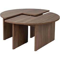 Hanah home Table basse ronde Moira - Noyer