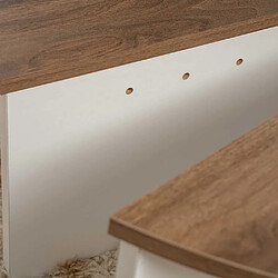 Acheter Hanah home Table basse ronde - Noyer et blanc