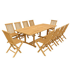 Concept Usine Table rectangulaire + 10 chaises KAJANG