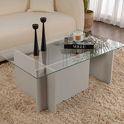 Hanah Home Table basse - Verre et aggloméré Vetrino gris