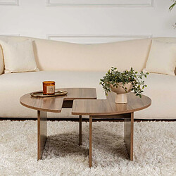 Hanah home Table basse ronde Moira - Noyer