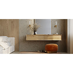 ICONIK INTERIOR Pouf - Velours et métal - Luxe Orange pas cher