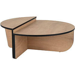 Hanah home table basse scandinave - Chêne miel et noir - Table basse rectangulaire - style scandinave - panneau de particules - bicolore