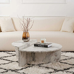 Hanah Home Table basse Podium - Aggloméré - Marbre freesia