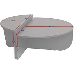 Avis Hanah home Table basse ronde - Noyer et blanc