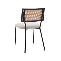 Lisa Design Luciano - lot de 2 chaises cannage - en tissu bouclette pas cher