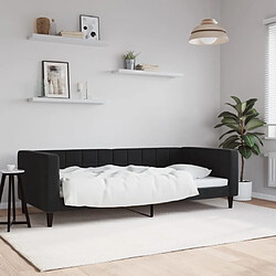 vidaXL Lit de jour sans matelas - Noir - 90x190 cm - Velours
