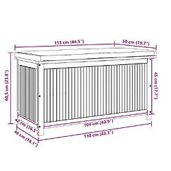 vidaXL Boîte à coussins d'extérieur 113x50x60,5cm bois massif d'acacia pas cher