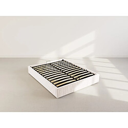 Bestmobilier Isa - lit coffre - 160x200 cm - en velours côtelé pas cher