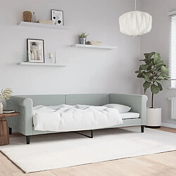 vidaXL Lit de repos sans matelas - Gris clair 100x200 cm