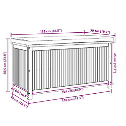 vidaXL Boîte à coussins d'extérieur 113x50x60,5cm bois massif d'acacia pas cher