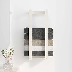 Avis vidaXL Porte-serviette bois pin massif blanc