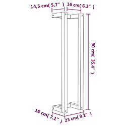 vidaXL Porte-serviette en pin - 23x18x90 cm pas cher