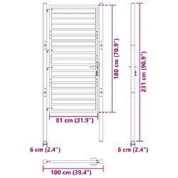 vidaXL Portail jardin noir 100x180 cm - Aluminium pas cher