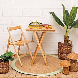 Italiadoc Table pliante 60 x 60 cm en bois naturel.