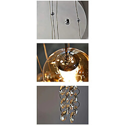 ZMH Suspension Moderne Réglable en Hauteur - 15 Lumières Verre Amber - Pour Salle à Manger/Couloir