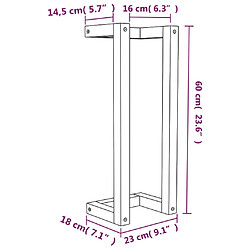 vidaXL Porte-serviette bois pin massif blanc pas cher