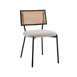 Avis Lisa Design Luciano - lot de 2 chaises cannage - en tissu bouclette