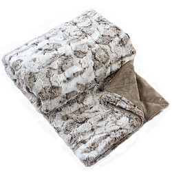 Toilinux Plaid à poils doux LENVIK - 125 x 150 cm - Taupe