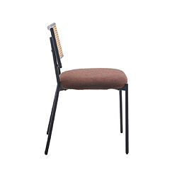 Lisa Design Luciano - lot de 2 chaises cannage - en tissu bouclette pas cher