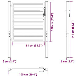 vidaXL Portail Noir 100x100 cm - Aluminium pas cher