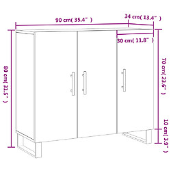 Vidaxl Buffet 90x34x80 cm - Blanc pas cher