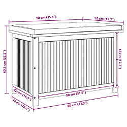 vidaXL Boîte à coussins d'extérieur 90x50x60,5 cm bois massif d'acacia pas cher