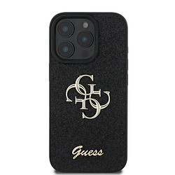 Guess Maroquinerie Guess Coque iPhone 16 Pro Max - Noir Coque polyuréthane - Paillettes & logo métal - Protection élégante