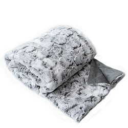 Toilinux Plaid à poils doux LENVIK - 125 x 150 cm - Gris