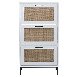 Mendler Armoire à chaussures - Blanc pas cher