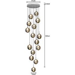 Avis Zmh Lustre suspension LED verre - Gris