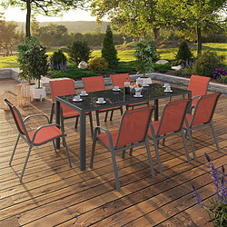 Idmarket Salon de jardin MADRID terracotta