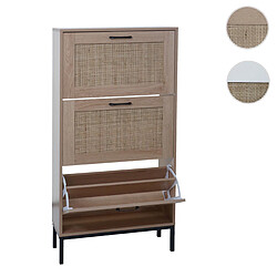Mendler Armoire à chaussures rotin - Naturel