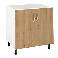 Pegane Meuble bas de cuisine pour évier - Chêne Albar