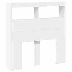 Avis vidaXL Armoire tête de lit avec LED blanc 100x17x102 cm