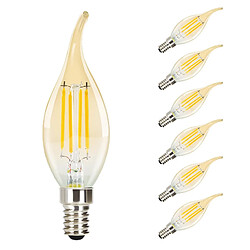 Zmh ampoules bougie LED E14 décoratives - lot de 6