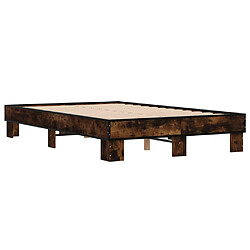 Avis vidaXL Cadre de lit sans matelas chêne fumé 140x200 cm