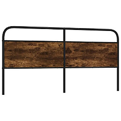 vidaXL Tête de lit de remplacement chêne fumé 190 cm acier et bois d'ingénierie