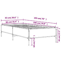vidaXL Cadre de lit sans matelas chêne sonoma 90x190 cm pas cher