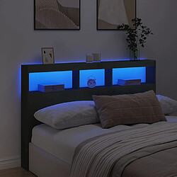Acheter vidaXL Armoire tête de lit avec LED noir 160x17x102 cm