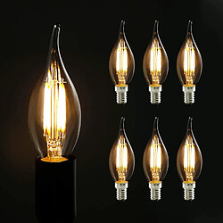 Zmh ampoules bougie LED E14 décoratives - lot de 6