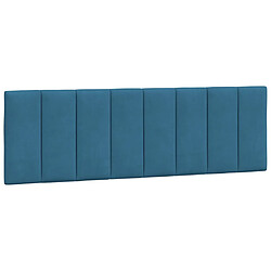 vidaXL Coussin de tête de lit Hanko bleu 160 cm velours