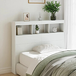 vidaXL Armoire tête de lit avec LED blanc 120x17x102 cm